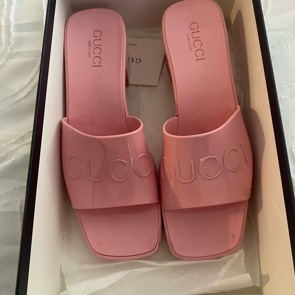 Gucci Pink Slide Sandals
